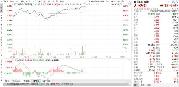 巨头财报验证存储需求，信创ETF国泰（159537）大涨6%