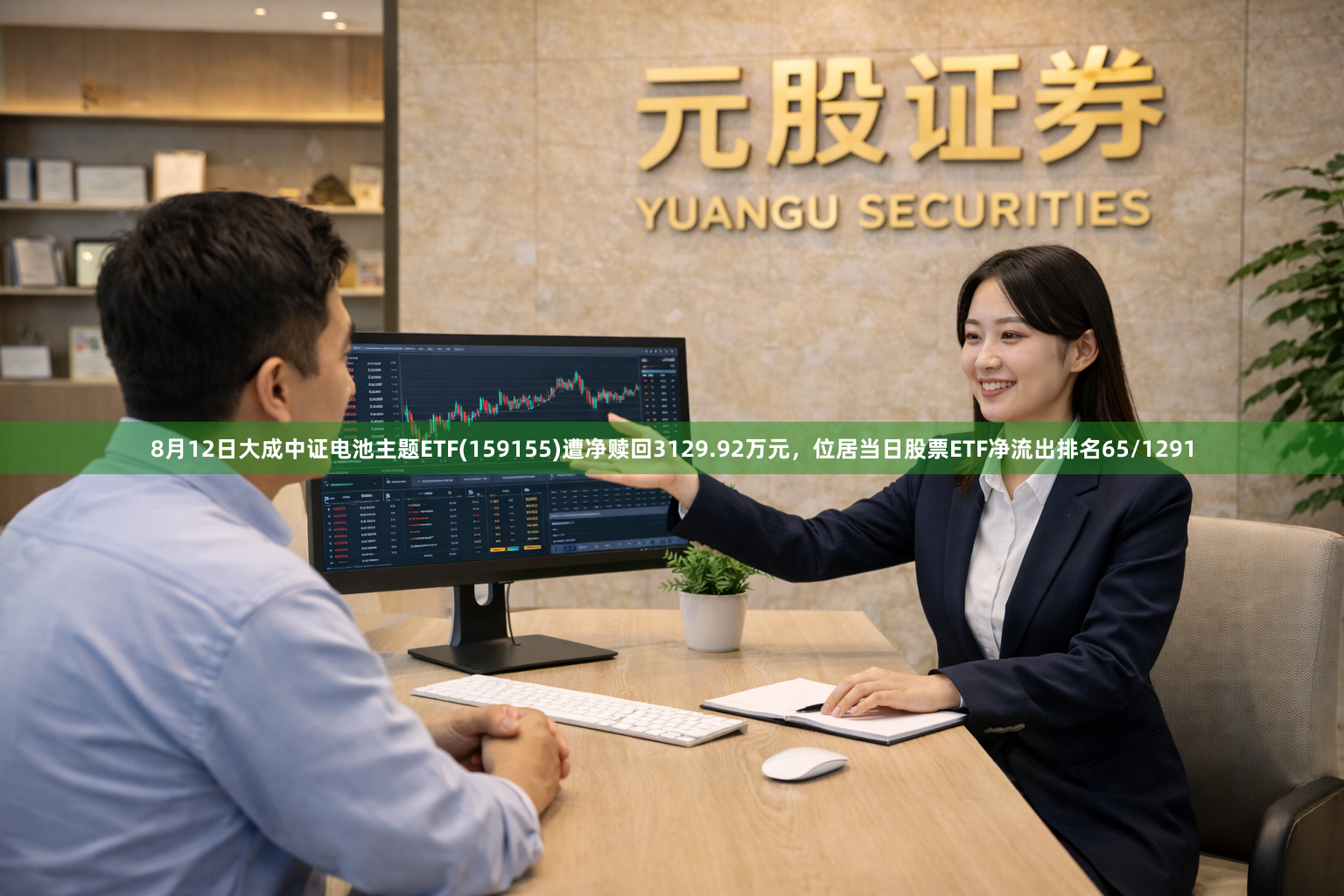 8月12日大成中证电池主题ETF(159155)遭净赎回3129.92万元，位居当日股票ETF净流出排名65/1291