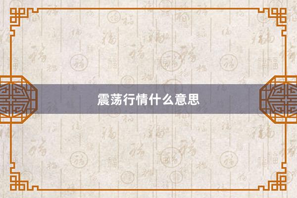 震荡行情什么意思