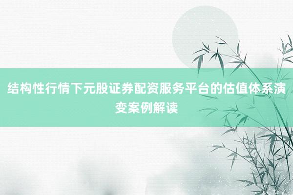 结构性行情下元股证券配资服务平台的估值体系演变案例解读