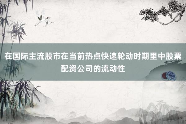 在国际主流股市在当前热点快速轮动时期里中股票配资公司的流动性