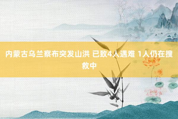 内蒙古乌兰察布突发山洪 已致4人遇难 1人仍在搜救中