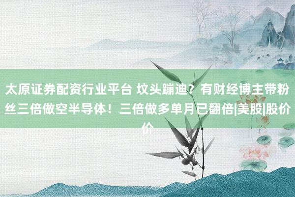 太原证券配资行业平台 坟头蹦迪？有财经博主带粉丝三倍做空半导体！三倍做多单月已翻倍|美股|股价